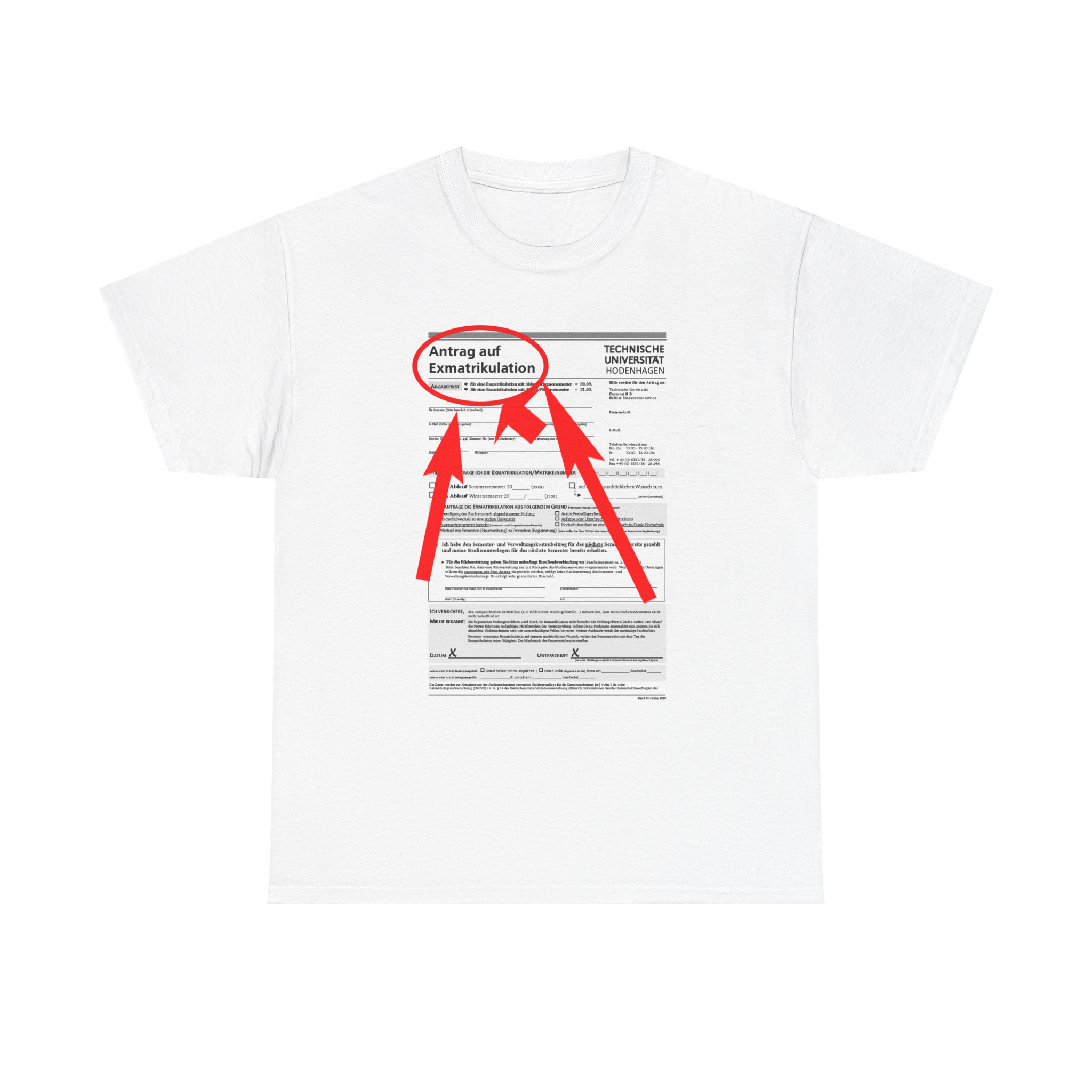 Antrag auf Exmatrikulation - T-Shirt